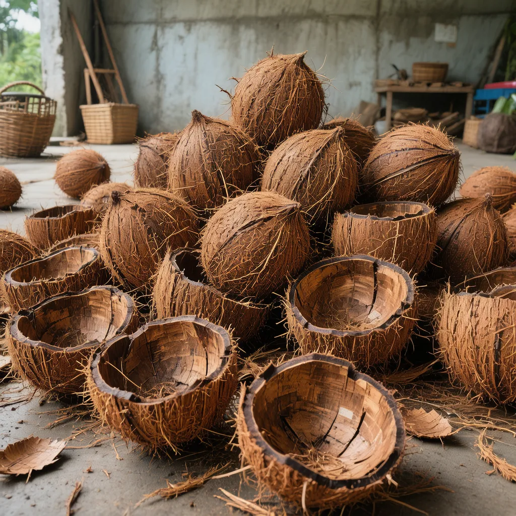 Coconut shell raw material